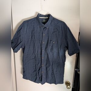 Blue Casual Button Down Shirt Relaxed Fit